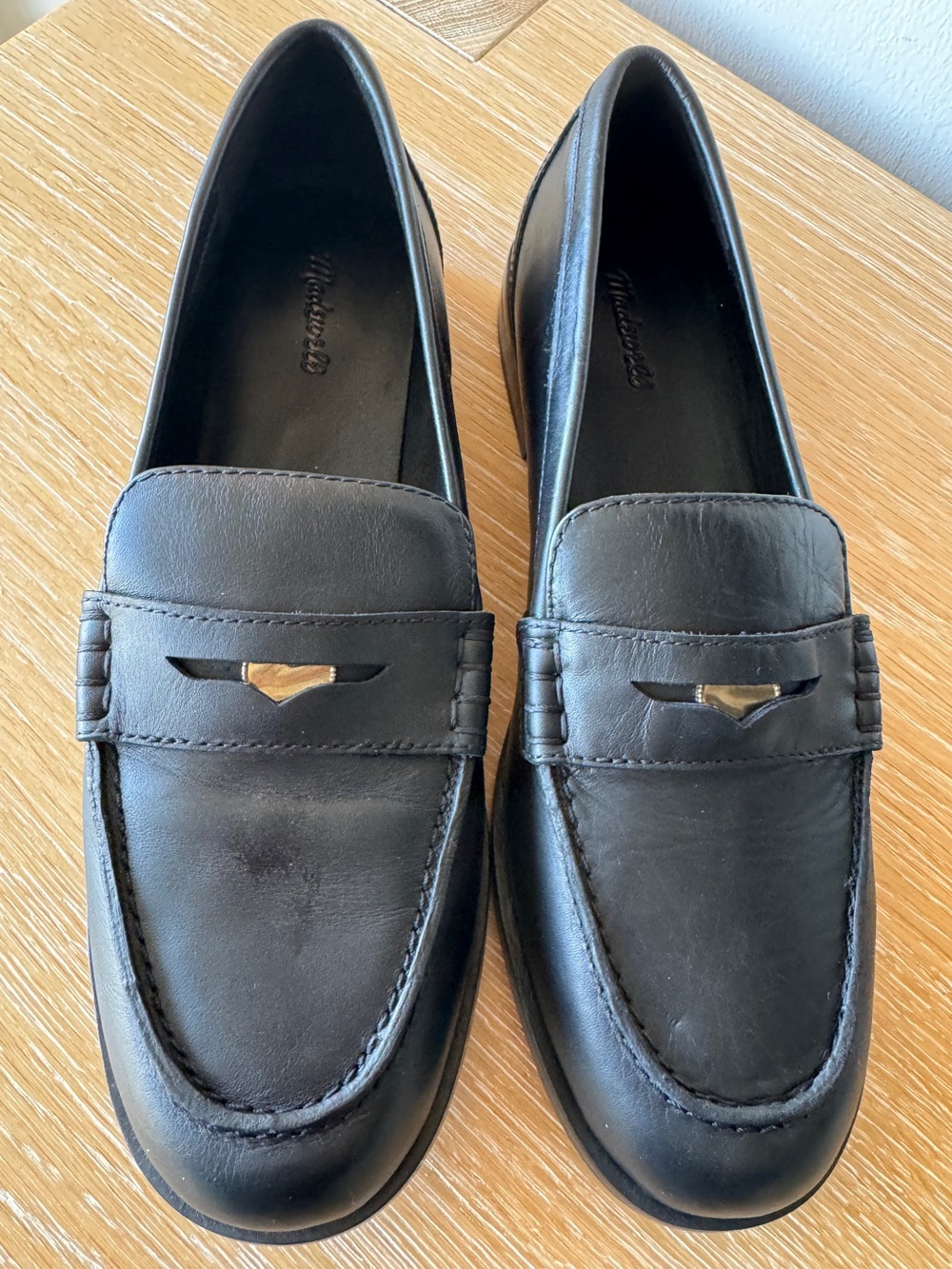 NWOB MADEWELL Women's The Grayson Penny Loafer True Black Leather Size 9.5 NX647 - Picture 3 of 15